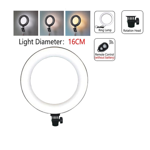 Dimmable LED Selfie Ring Light with Tripod USB Selfie Light Ring Lamp Big Photography Ringlight with Stand for Cell Phone Studio