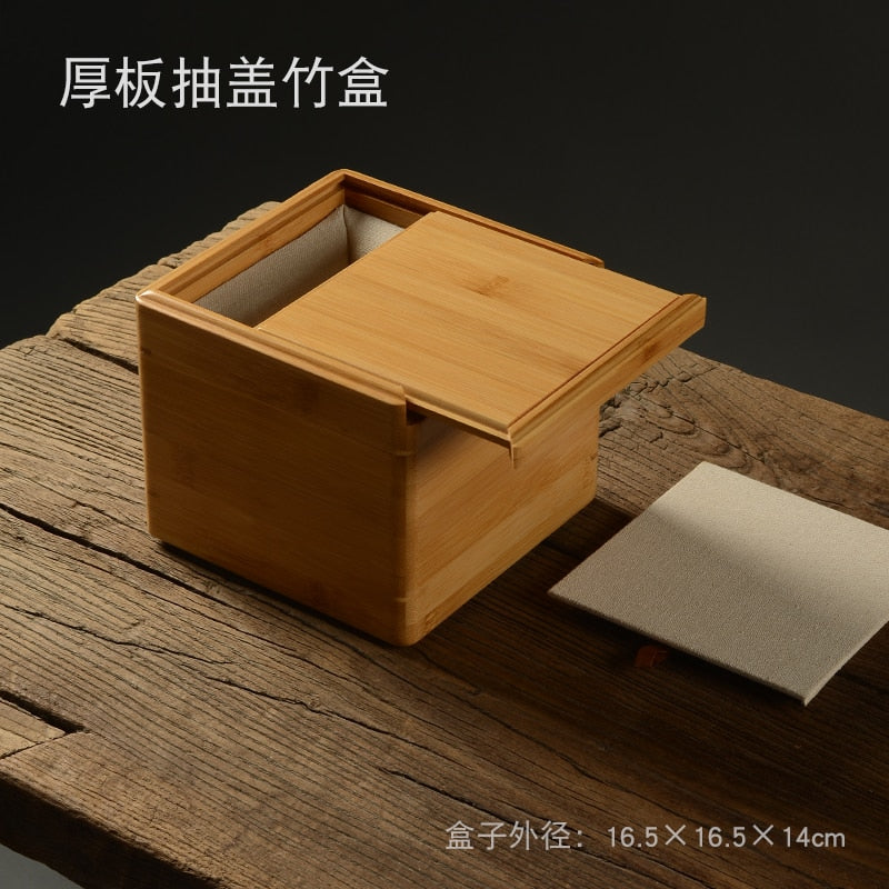 Thick Plate Cover Bamboo Gastropod Lined Box Storage for Delicate Items Memories Collections Gift