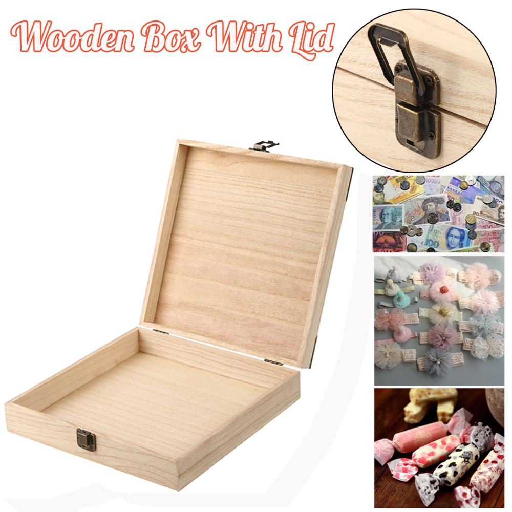 Plain Wooden Keepsake Box Storage Case Memory Keeper of Letters Cards Jewellery Small Items Decorate Yourself