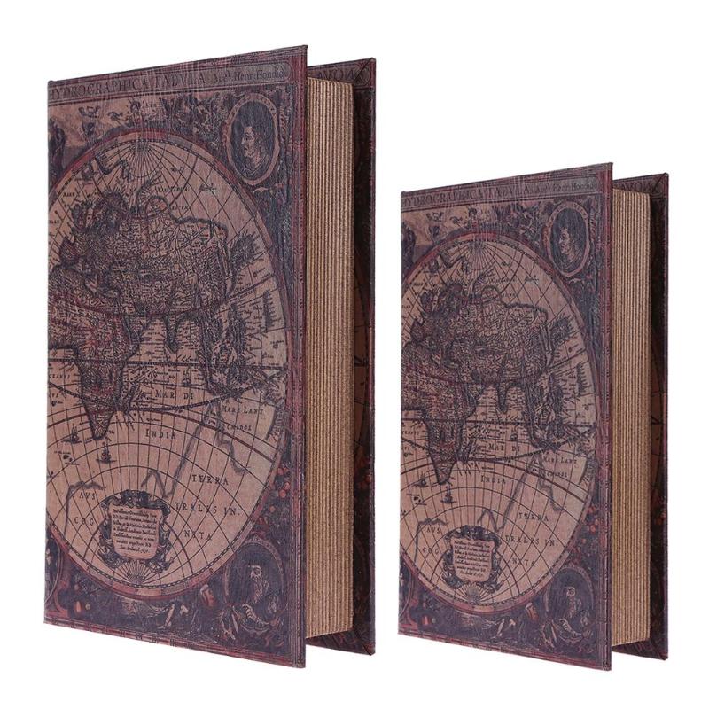 Vintage Map Decorated Wooden Box/book Storage Box Crafts Gifts  Adventures Travel Keepsake Memory Box