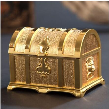 European Retro Metal Keepsake Memory Treasure Chest Jewellery Box Photo Trinkets Treasures