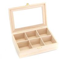 Wooden Keepsake Memory Box Jewellery Treasures Trinkets Box 3/6 Compartments Decorate Yourself