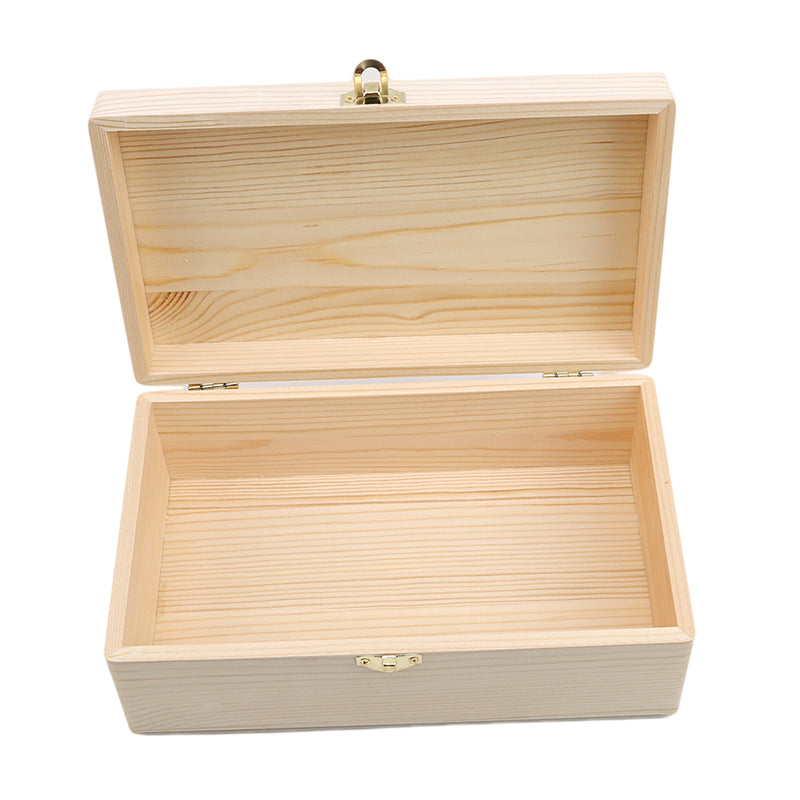 Flip Solid Wood Gift Box Handmade Craft Home Case Box Log Color Scotch Pine Rectangular Wooden Storage Box