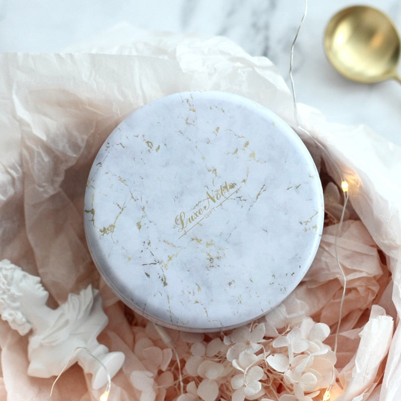 Blue Sky Round Tin Box as a Keepsake Memory Box for Special Events Anniversaries Gift