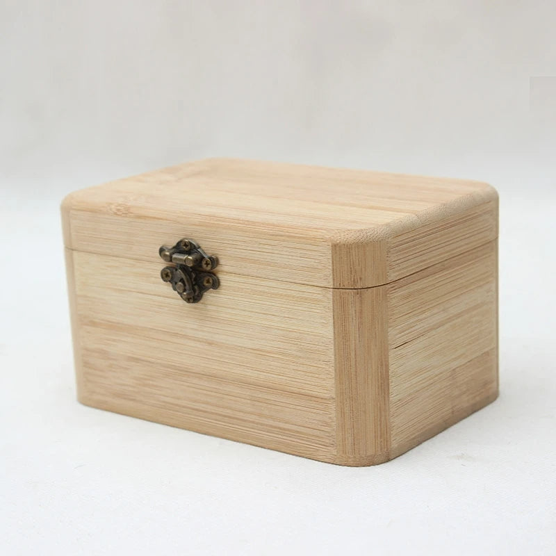 Wooden Keepsake Memory Box Hinged Lid Handmade Craft Jewellery Trinkets Treasures Storage Box Decorate Yourself