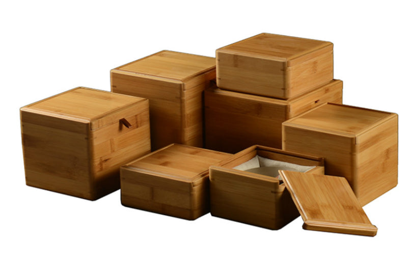 Thick Plate Cover Bamboo Gastropod Lined Box Storage for Delicate Items Memories Collections Gift