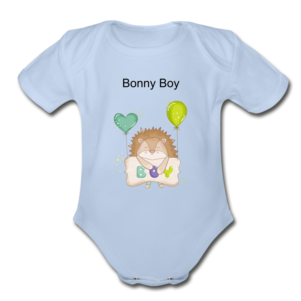 Organic Short Sleeve Baby Bodysuit Bonny Boy - sky