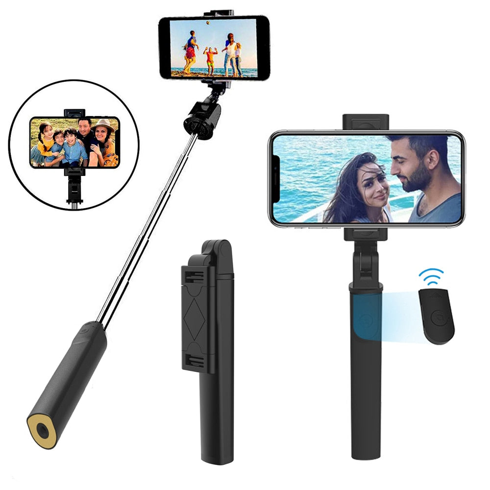 3 in 1 Wireless Bluetooth Selfie Stick Extendable Handheld Monopod Foldable Mini Tripod With Shutter Remote For IOS Android