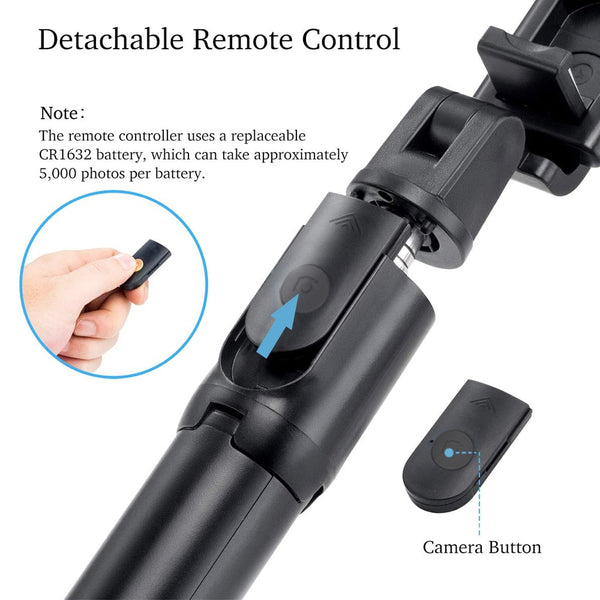 3 in 1 Wireless Bluetooth Selfie Stick Extendable Handheld Monopod Foldable Mini Tripod With Shutter Remote For IOS Android