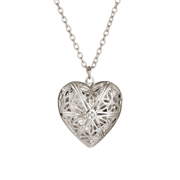Romantic Heart Locket Photo Insert Necklace For Women as Gift Stainless Steel Jewellery Keepsake