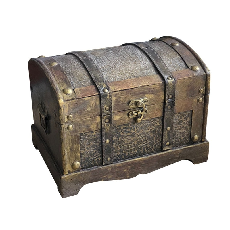 Wooden Vintage Treasure Chest Keepsake Memory Box Storage for Precious Memories
