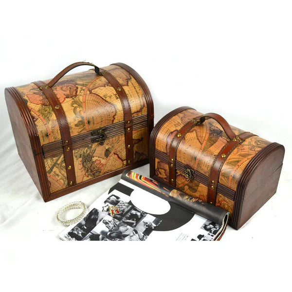 Vintage Wooden Keepsake Box Treasure Chest Man Cave Memory Box Photos Tools Home Decoration Accessories Gift Box