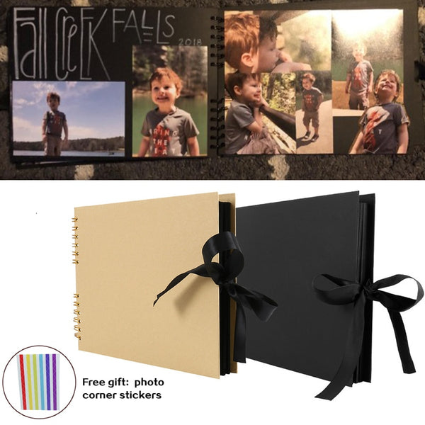 60/80 Pages Photo Album Keepsake Scrapbook Paper DIY Craft Album Picture Album for Wedding Anniversary Gifts Memory Books