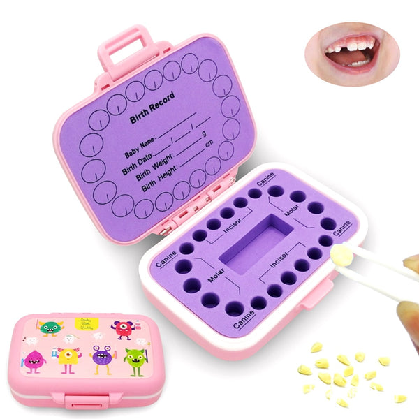 Baby Teeth Keepsake Box PP Tooth Fairy Boxes Kids Tooth Storage Holder Organizer Cute Children Tooth Fetal Hair Container #40