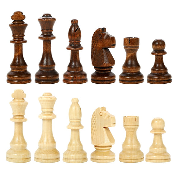 Wooden Folding Large Chess Set King High 78mm Handmade  Solid Wood Pieces Walnut Chessboard Keepsake Gift Board Game