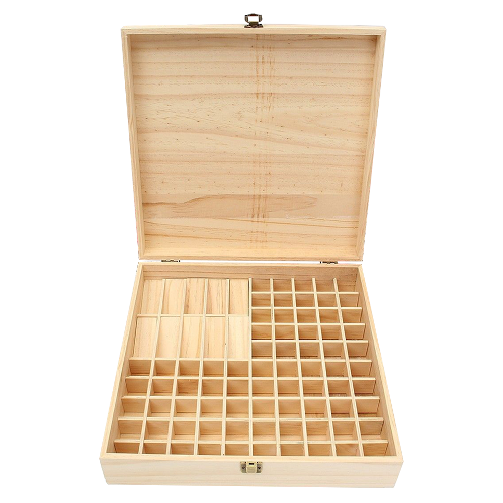 85 Grids Handmade Wooden Essential Oil Box Organiser Large Jewellery Gift Small Items Box