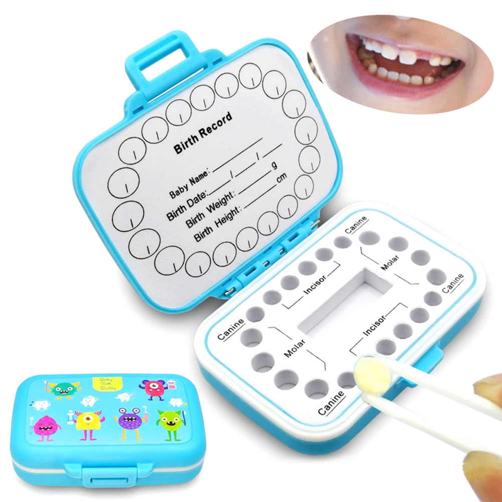 Baby Teeth Keepsake Box PP Tooth Fairy Boxes Kids Tooth Storage Holder Organizer Cute Children Tooth Fetal Hair Container #40