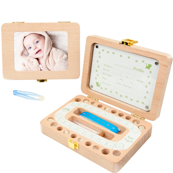 Solid Wood Baby Tooth Collection Box Personalise With Your Baby Photo 
