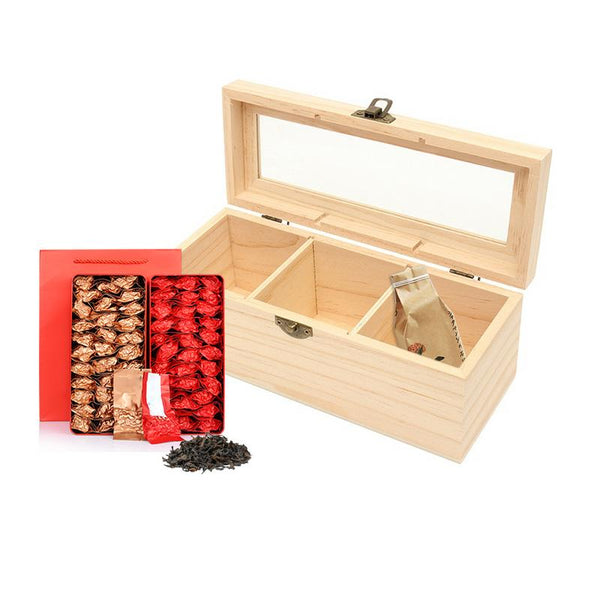 Natural Wood Memory Keepsake Box Jewelry Organizer Chest Trinkets Storage Boxes 3/6 Compartments Decorate Yourself