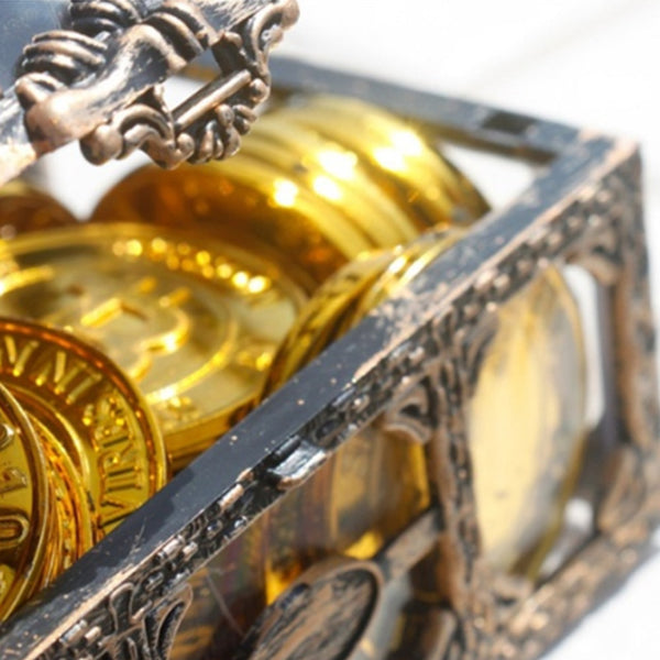 Pirate Design Memory Keepsake Coin Storage Box Treasure Chest Metal Lock Jewelry Beautiful Cases Ornament Storage Storage Box Fashion Holder