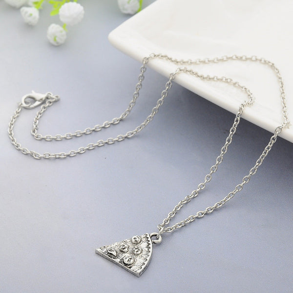 1pcs Pizza Pendant Necklaces Friendship Necklace Best Friends Forever Creative Keepsake Memorial Day Christmas Gift For Friend