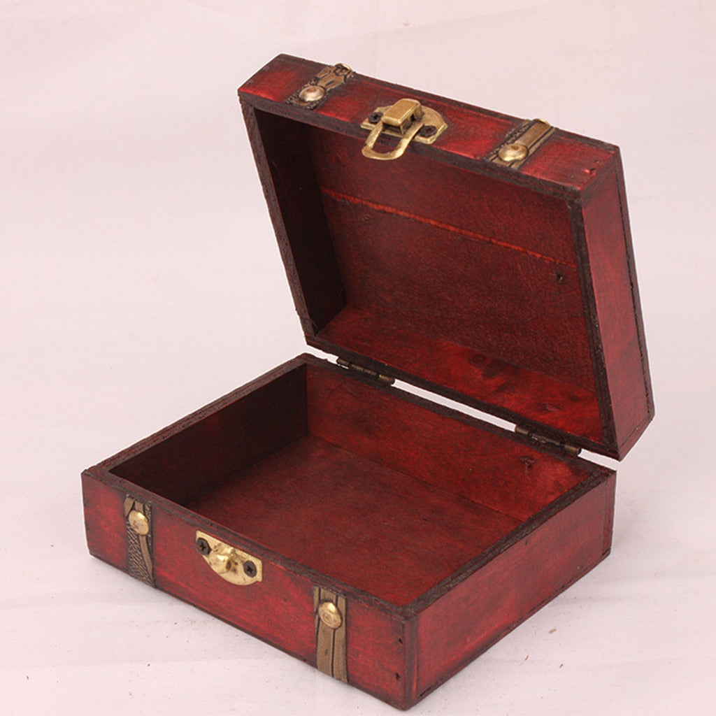 Wooden Keepsake Memory Box Handmade Lock Store Memories Photos Treasures 13*12*5.4cm