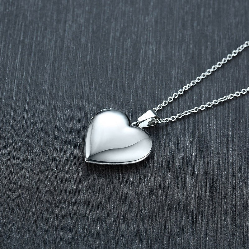 Romantic Heart Photo Frame Locket Necklace for Women Gifts Stainless Steel Keepsake Jewellery
