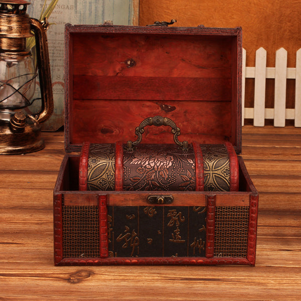 European Retro Wooden Keepsake Treasure Chest Box Memories Photos Trinkets Jewellery Storage Ornaments Gift Box
