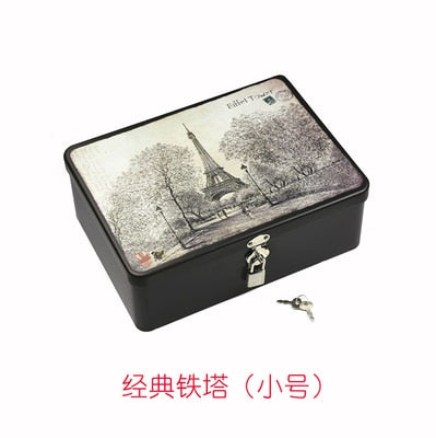 Tin Box Lockable Keepsake Box for Photos Jewellery Baby Anniversary Special Event Memories