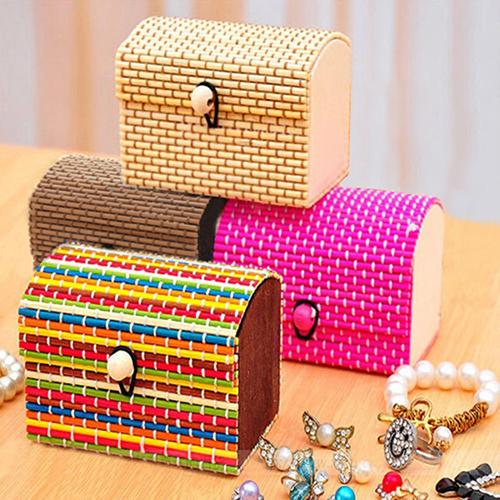 Dainty Bamboo Wooden Keepsake Box Cute Jewelry Trinkets Memories Box Small Items Storage Organizer
