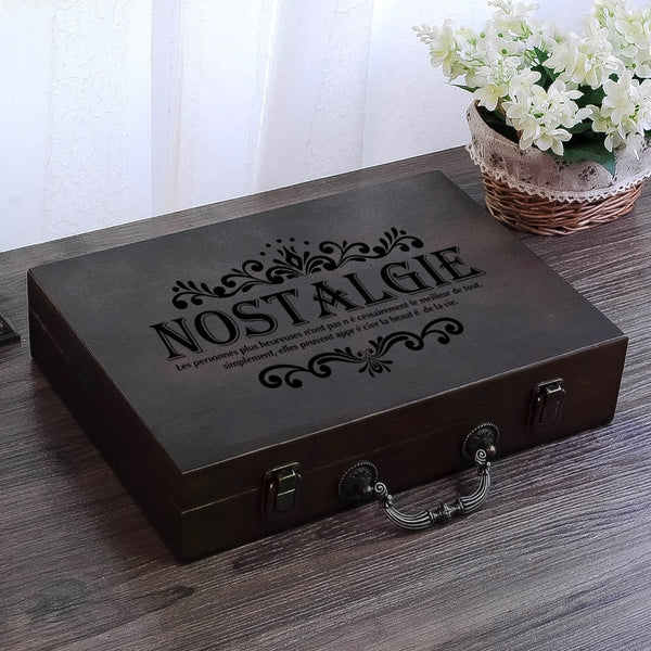 European-style Wooden Keepsake Memory Box for Storage of Baby Wedding Anniversary Special Event Memories Birthday Gift 