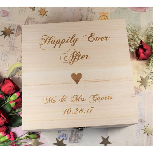 Custom Engraved Wedding Memories Box Happily Ever After Memory Box Wedding Keepsake Box Personalised Wedding Bespoke Boxes