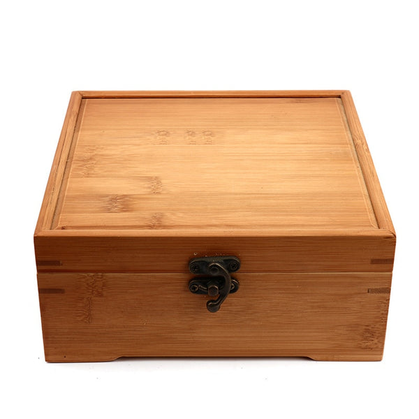 Wooden Keepsake Bamboo Box For Baby Wedding Child Anniversary Birthday Memory Storage (20*20*8.8cm)