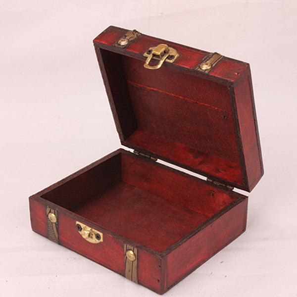 Wooden Keepsake Memory Vintage Handmade Box With Mini Metal Lock For Storing Memories Jewelry Treasures