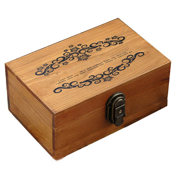 Vintage Wooden Keepsake Box with Lock and Key Vintage Style Handmade Jewelry Wooden Treasure Case for Memories