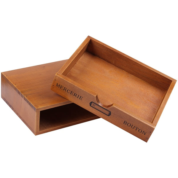 Wooden Retro Memory Keeper Drawer Jewellery Organiser Home Decoration Desktop Storage Box 24.5*17.5*6.5 cm