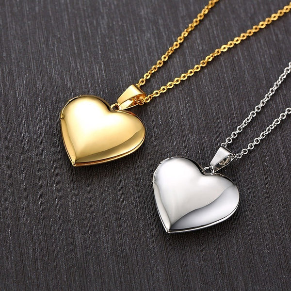 Vnox Romantic Heart Photo Frame Necklaces for Women Gifts Can Be Opened Stainless Steel Promise Love Keepsake Jewelry