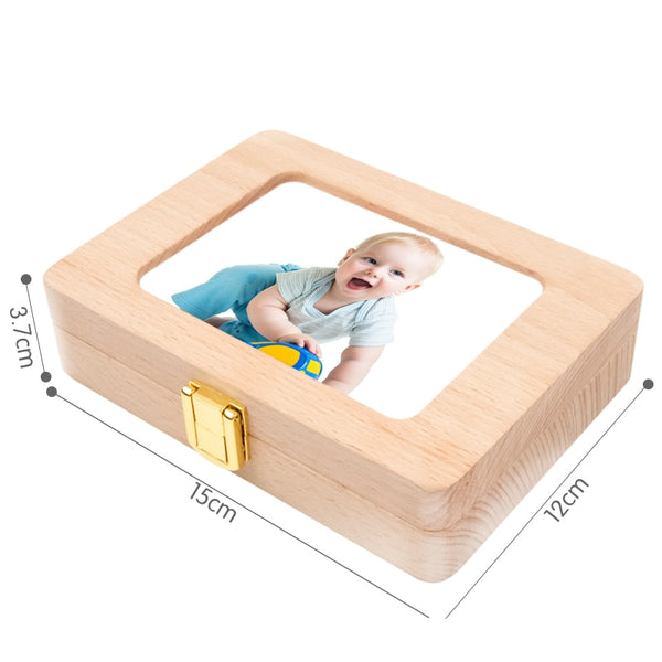 Solid Wood Baby Tooth Collection Box Personalise With Your Baby Photo 
